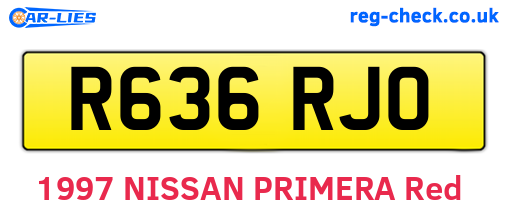 R636RJO are the vehicle registration plates.