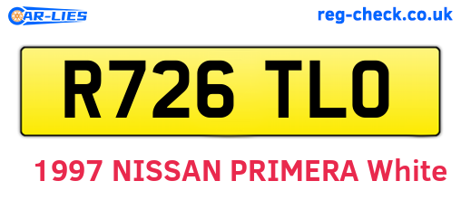 R726TLO are the vehicle registration plates.