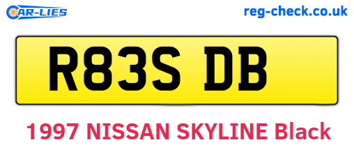 R83SDB are the vehicle registration plates.