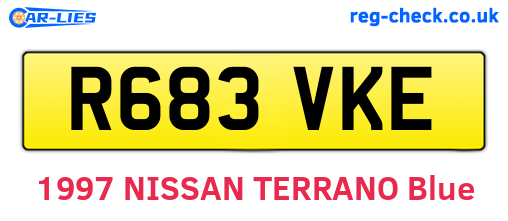 R683VKE are the vehicle registration plates.
