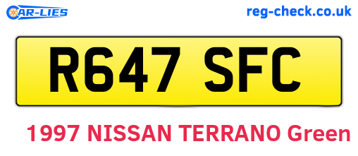 R647SFC are the vehicle registration plates.