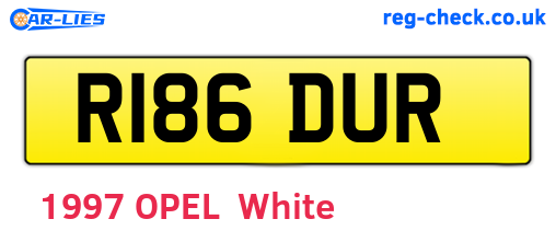 R186DUR are the vehicle registration plates.