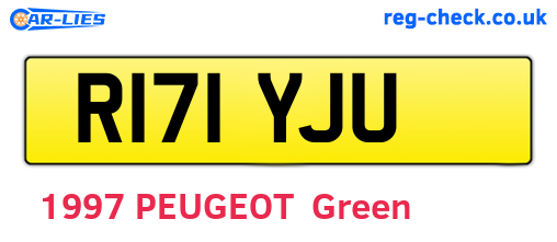 R171YJU are the vehicle registration plates.