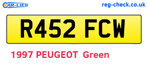R452FCW are the vehicle registration plates.