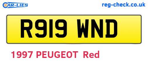 R919WND are the vehicle registration plates.