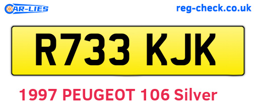 R733KJK are the vehicle registration plates.