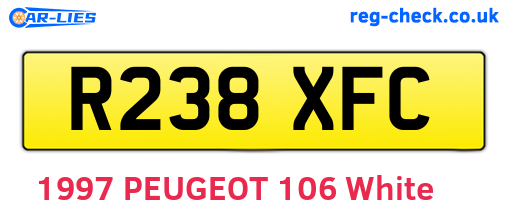 R238XFC are the vehicle registration plates.