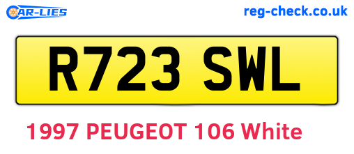 R723SWL are the vehicle registration plates.