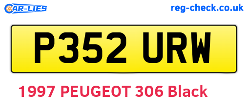 P352URW are the vehicle registration plates.