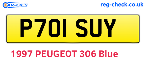 P701SUY are the vehicle registration plates.