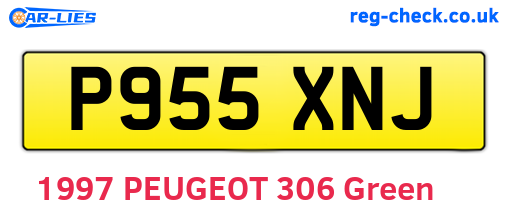 P955XNJ are the vehicle registration plates.