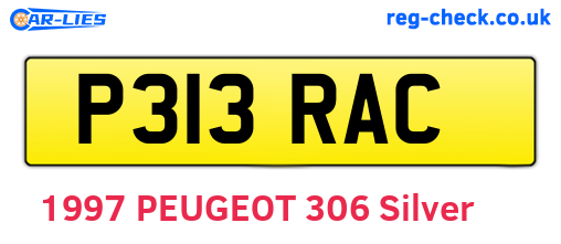P313RAC are the vehicle registration plates.