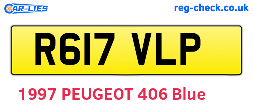 R617VLP are the vehicle registration plates.