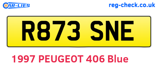 R873SNE are the vehicle registration plates.