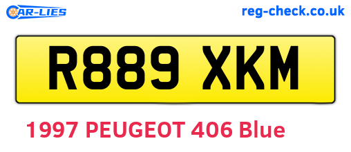 R889XKM are the vehicle registration plates.