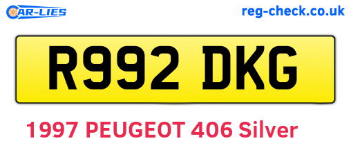 R992DKG are the vehicle registration plates.