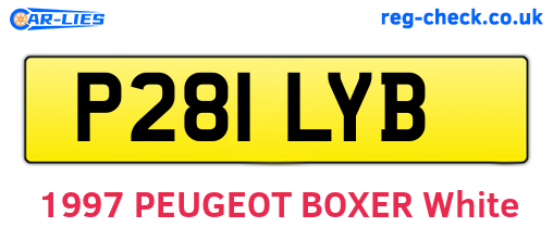 P281LYB are the vehicle registration plates.