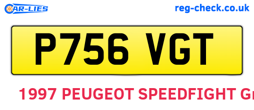 P756VGT are the vehicle registration plates.