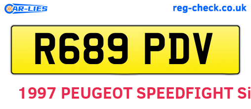 R689PDV are the vehicle registration plates.