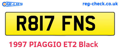 R817FNS are the vehicle registration plates.