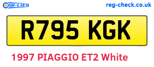 R795KGK are the vehicle registration plates.