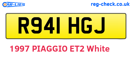 R941HGJ are the vehicle registration plates.