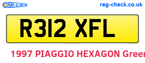 R312XFL are the vehicle registration plates.