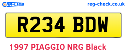 R234BDW are the vehicle registration plates.