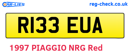 R133EUA are the vehicle registration plates.