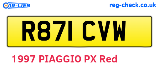 R871CVW are the vehicle registration plates.