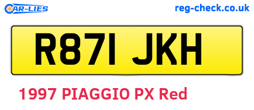 R871JKH are the vehicle registration plates.