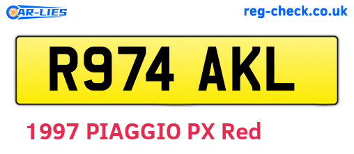 R974AKL are the vehicle registration plates.