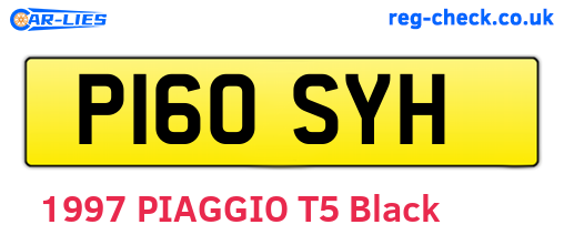 P160SYH are the vehicle registration plates.