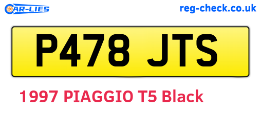 P478JTS are the vehicle registration plates.