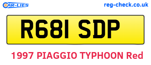 R681SDP are the vehicle registration plates.