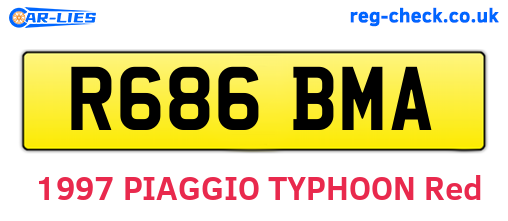 R686BMA are the vehicle registration plates.