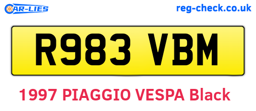 R983VBM are the vehicle registration plates.
