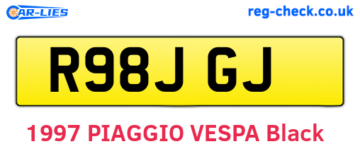 R98JGJ are the vehicle registration plates.