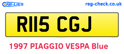 R115CGJ are the vehicle registration plates.