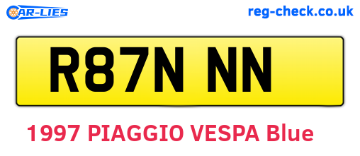 R87NNN are the vehicle registration plates.
