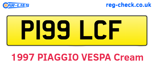 P199LCF are the vehicle registration plates.