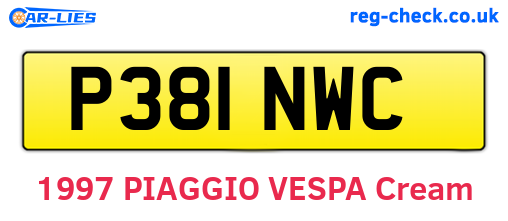 P381NWC are the vehicle registration plates.