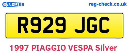 R929JGC are the vehicle registration plates.