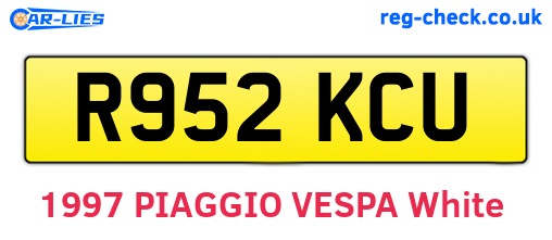 R952KCU are the vehicle registration plates.