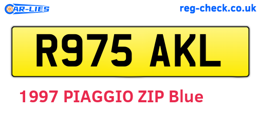 R975AKL are the vehicle registration plates.