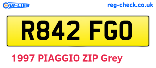R842FGO are the vehicle registration plates.