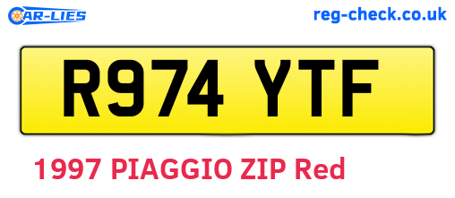 R974YTF are the vehicle registration plates.