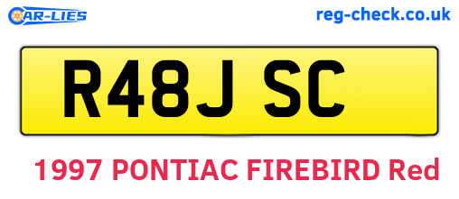 R48JSC are the vehicle registration plates.