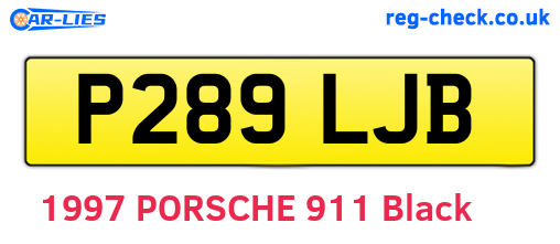P289LJB are the vehicle registration plates.