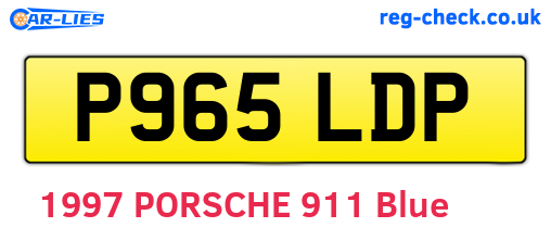 P965LDP are the vehicle registration plates.